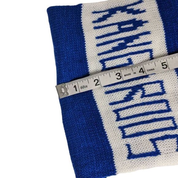 Kangaroos Knit Striped Pattern Blue White Scarf Lightweight - Picture 5 of 12